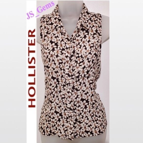 Hollister Small Sleeveless Button Down Tend Top - Picture 1 of 10